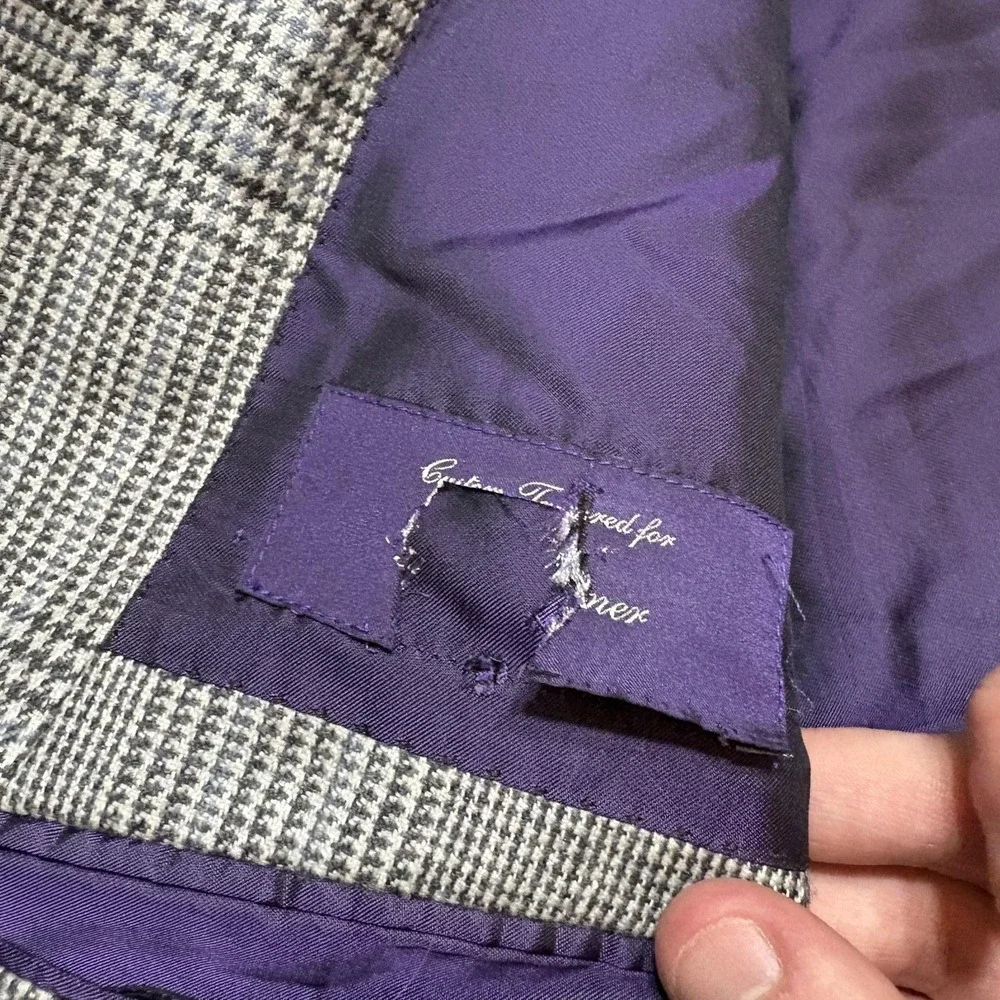 Ralph Lauren Purple Label Sport Coat Blazer 54 IT 44 US Plaid Wool Silk Cashmere